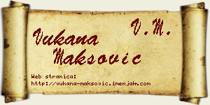 Vukana Maksović vizit kartica